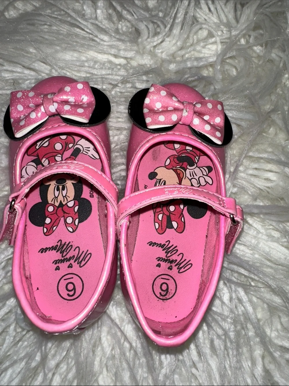 Disney Pink Minnie Mouse Glitter Mary Jane Shoes